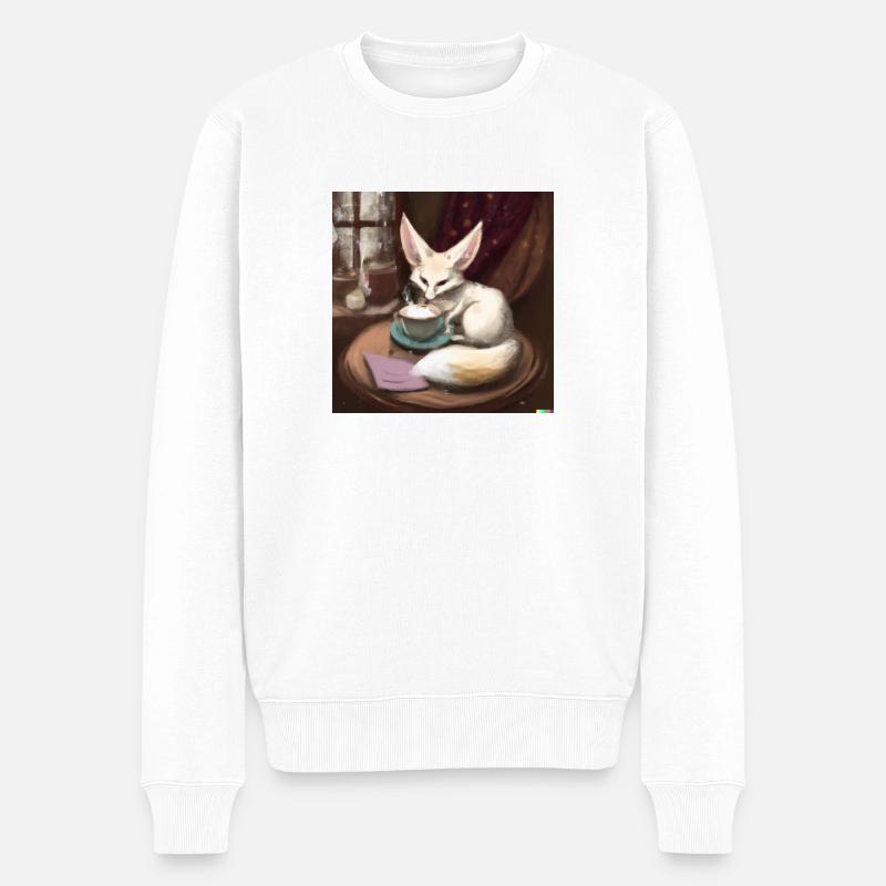 Renard du désert de Fennek - Pull Premium bio Homme - blanc