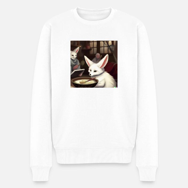 Fennek Wüstenfuchs - Männer Premium Bio Pullover - Weiß