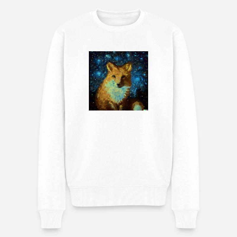 Starry Foxy - Männer Premium Bio Pullover - Weiß