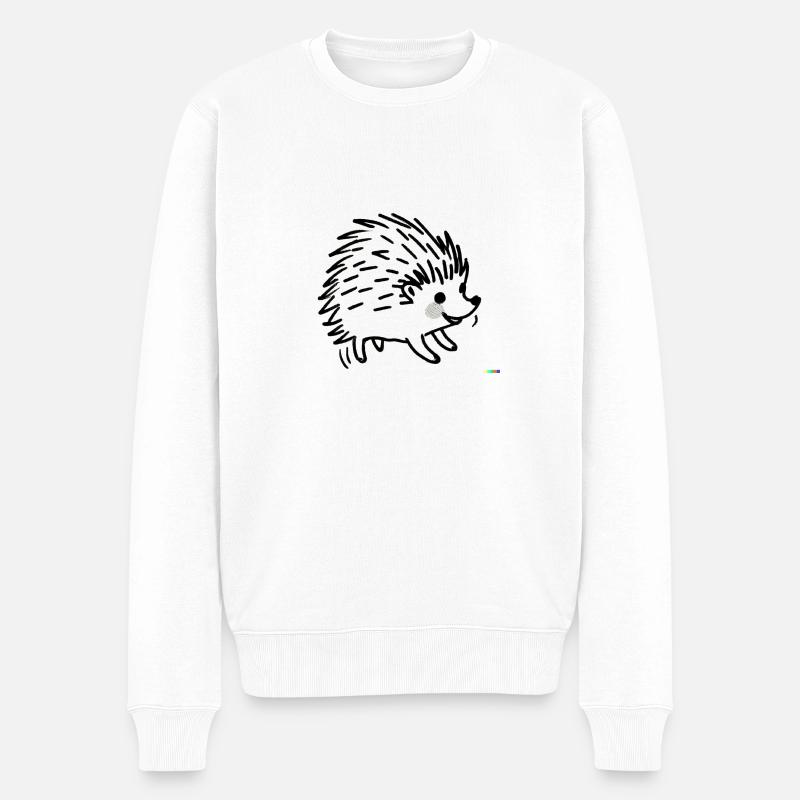 Herisson noir et blanc - Pull Premium bio Homme - blanc