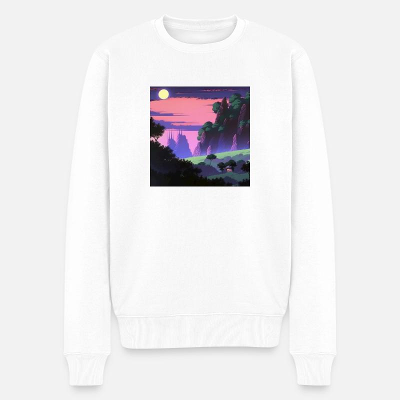 Verzauberte Natur - Männer Premium Bio Pullover - Weiß