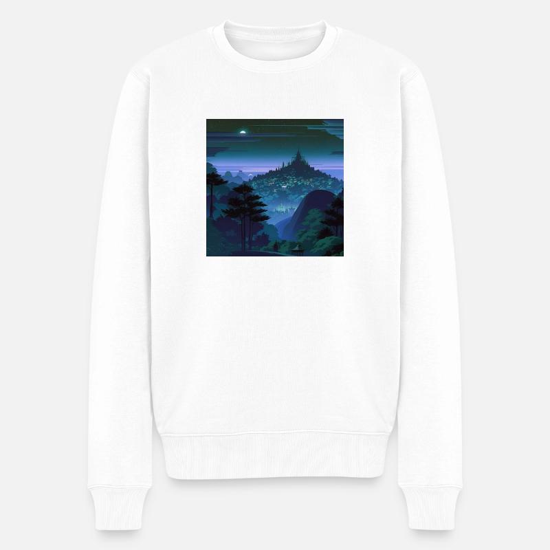 Verzauberte Natur - Männer Premium Bio Pullover - Weiß