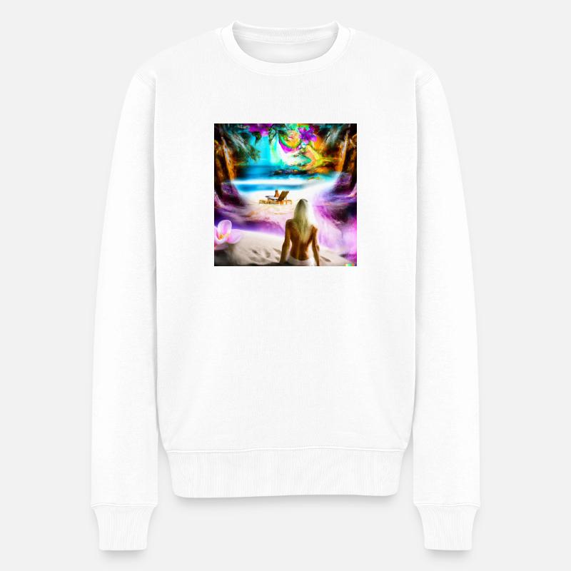 JD Star Artwork No.5 - Männer Premium Bio Pullover - Weiß