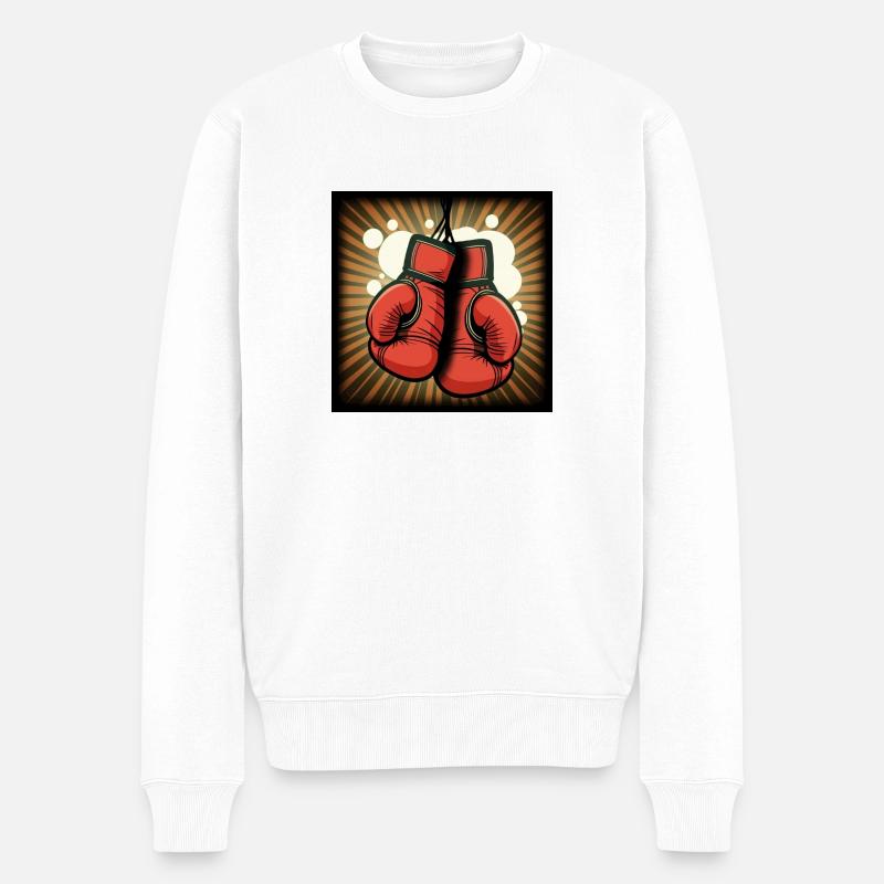 Boxhandschuhe - Männer Premium Bio Pullover - Weiß