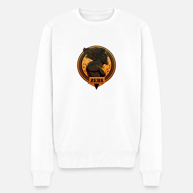 Zeus Motivation - Männer Premium Bio Pullover - Weiß