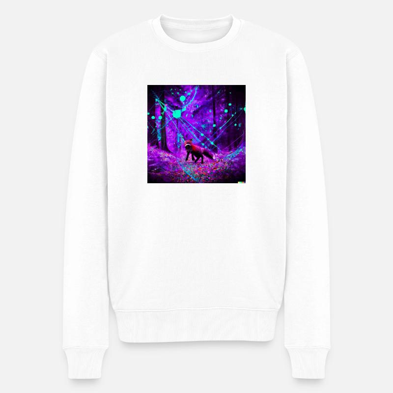 Psy Forest - Männer Premium Bio Pullover - Weiß