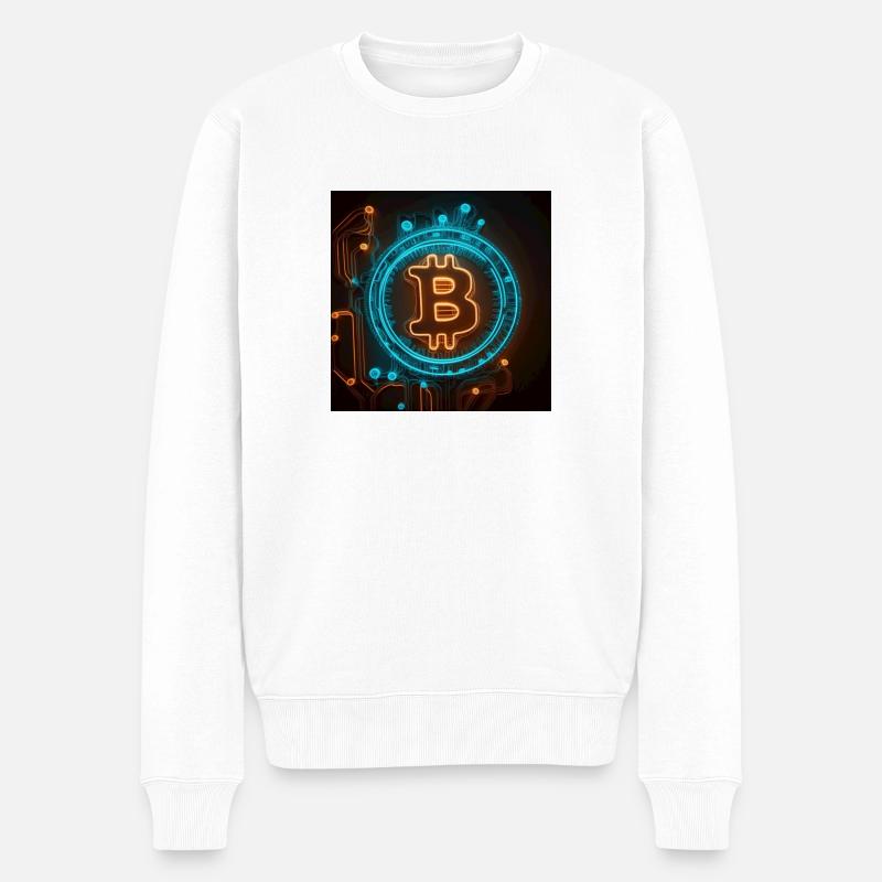 Bitcoin - Pull Premium bio Homme - blanc