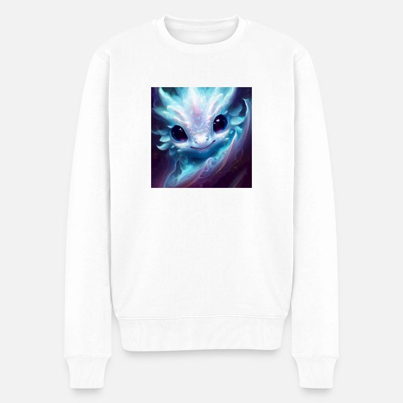 knuddeliger Baby Drache - Männer Premium Bio Pullover - Weiß
