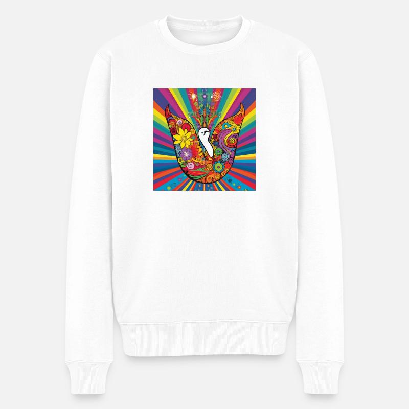 Harmonie der Liebe - Männer Premium Bio Pullover - Weiß