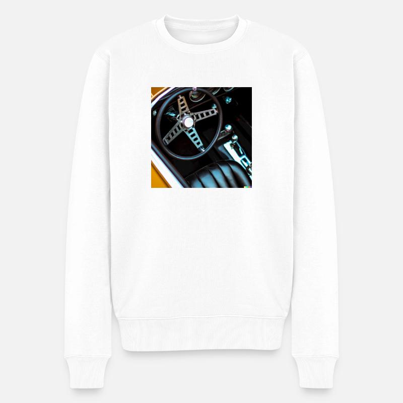cooles vintage design eines Sport Autos - Männer Premium Bio Pullover - Weiß