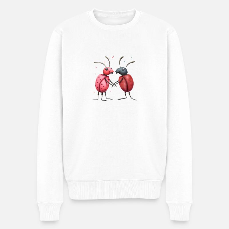 Insekt Beziehung - Männer Premium Bio Pullover - Weiß