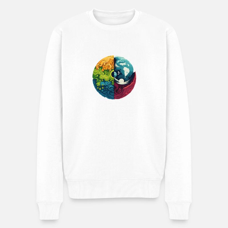 Erde Elemente - Männer Premium Bio Pullover - Weiß