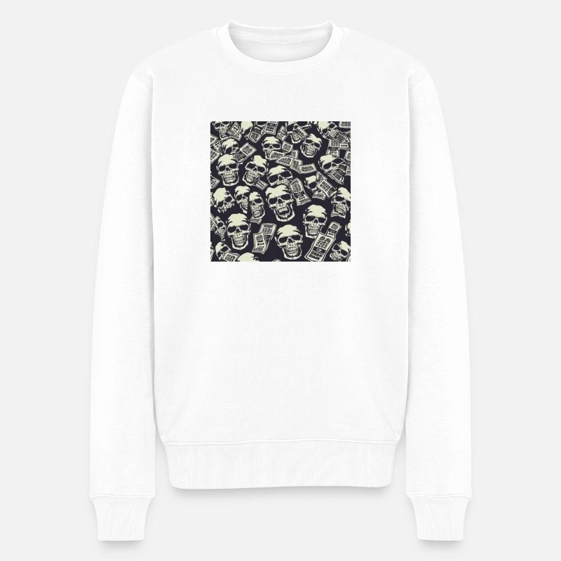 Skull Land - Männer Premium Bio Pullover - Weiß