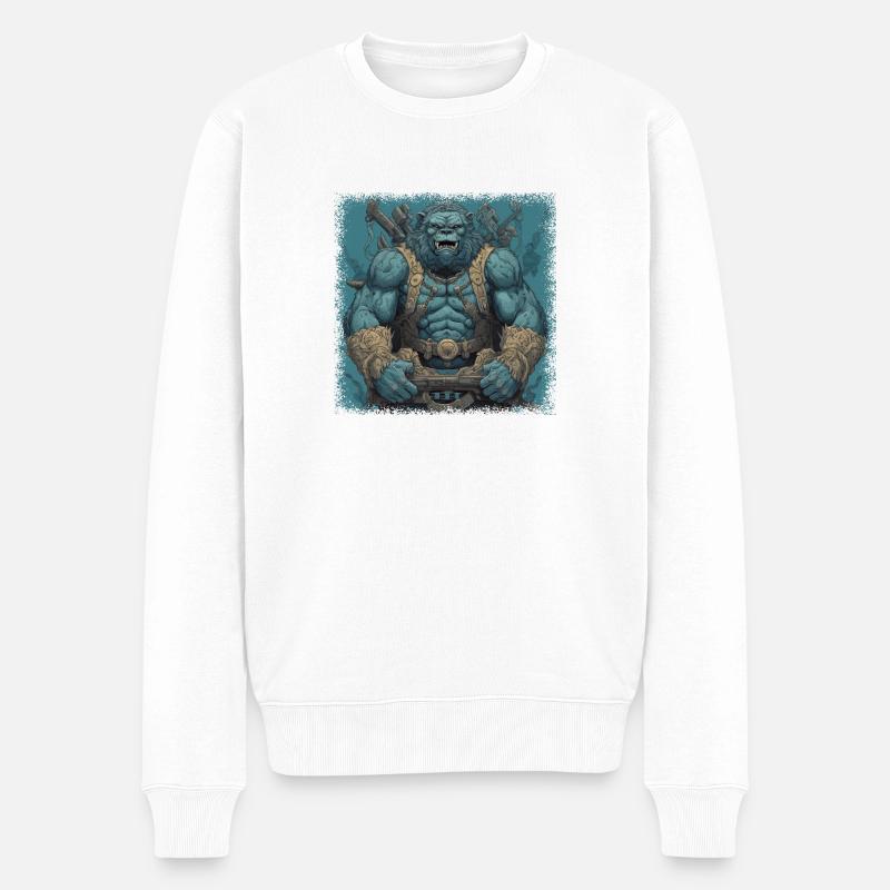 humor animal polar bear bear awesome sayings - Männer Premium Bio Pullover - Weiß