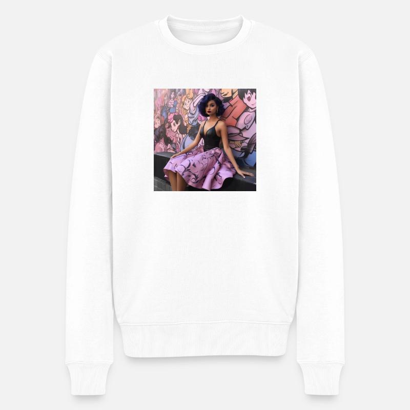 Betty Boop - Männer Premium Bio Pullover - Weiß