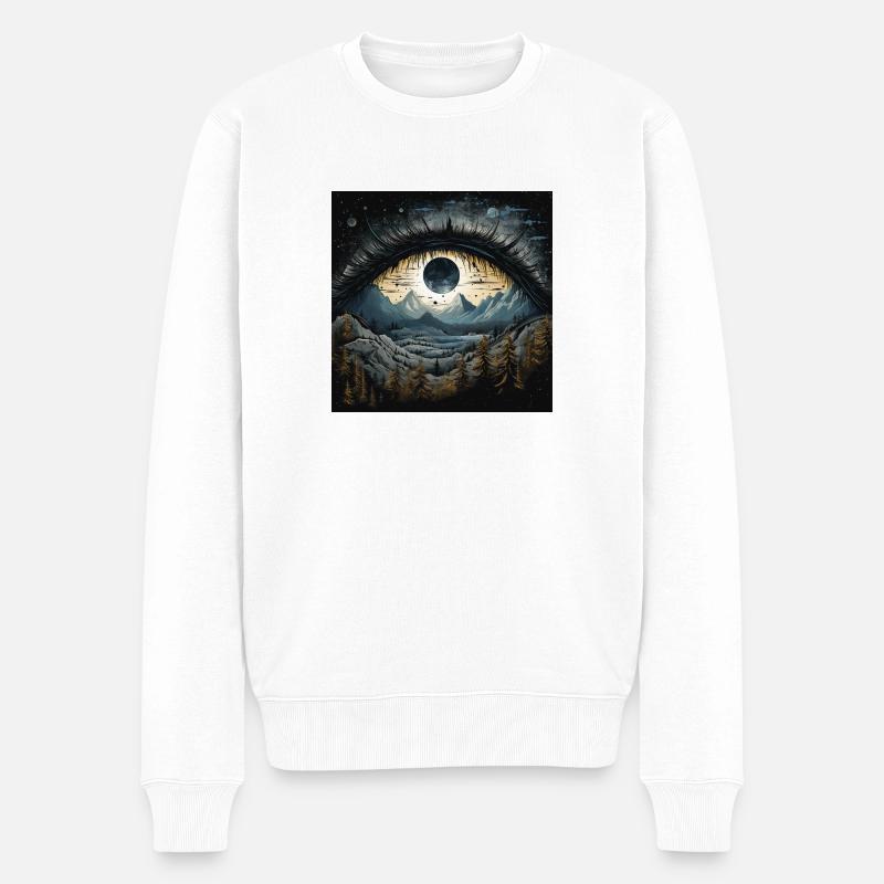 Paysage de la planète œil - Pull Premium bio Homme - blanc