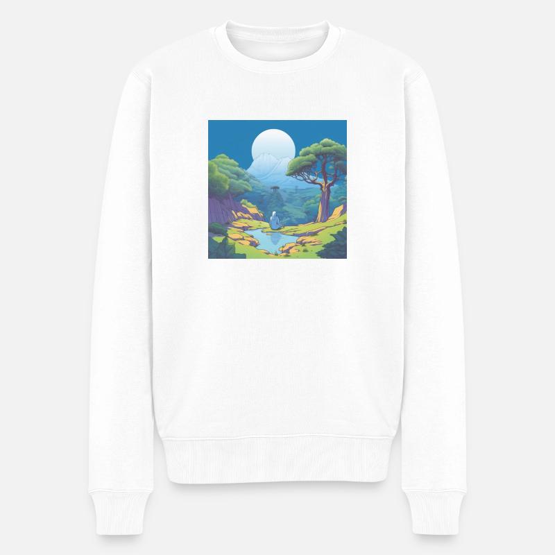 Mondbeobachtung - Männer Premium Bio Pullover - Weiß