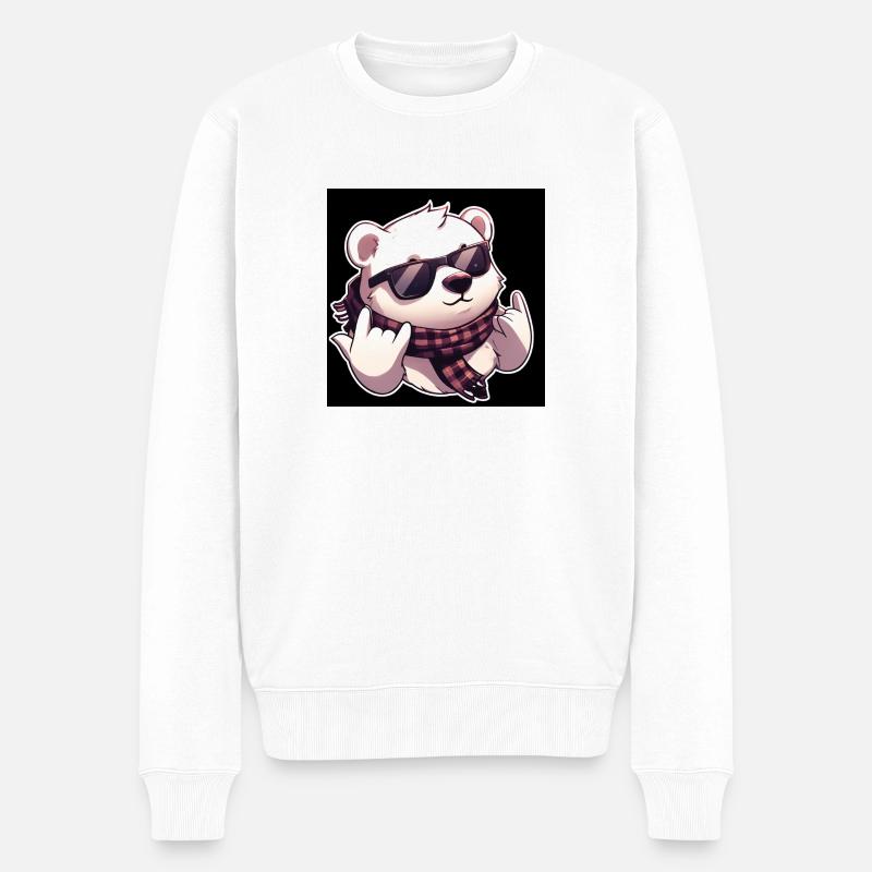 cool bär eisbär - Männer Premium Bio Pullover - Weiß