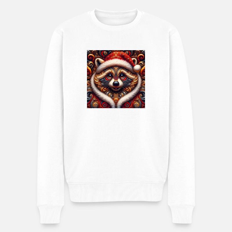 Père Noël le raton laveur - Pull Premium bio Homme - blanc