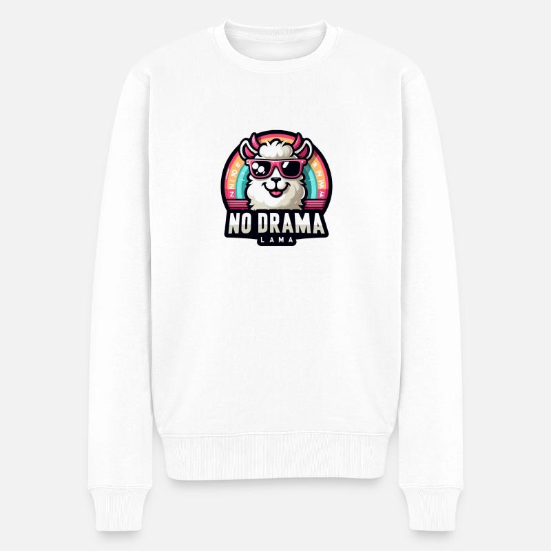 Pas de drame Lama - Pull Premium bio Homme - blanc