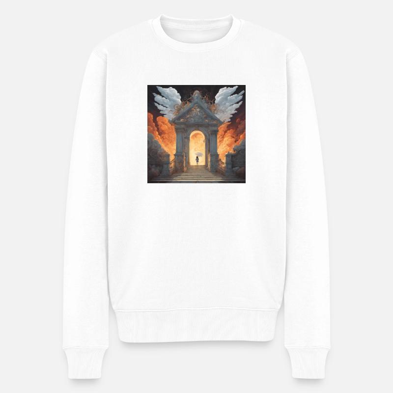 Himmel oder Hölle - Männer Premium Bio Pullover - Weiß