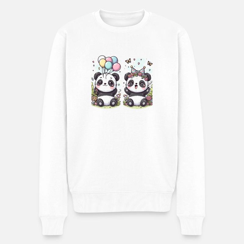 Fête des pandas - Pull Premium bio Homme - blanc