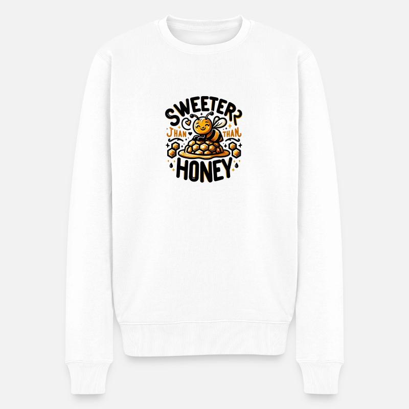 Sweeter than Honey - Männer Premium Bio Pullover - Weiß