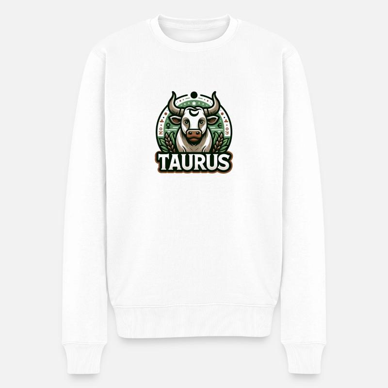 Taurus - Männer Premium Bio Pullover - Weiß