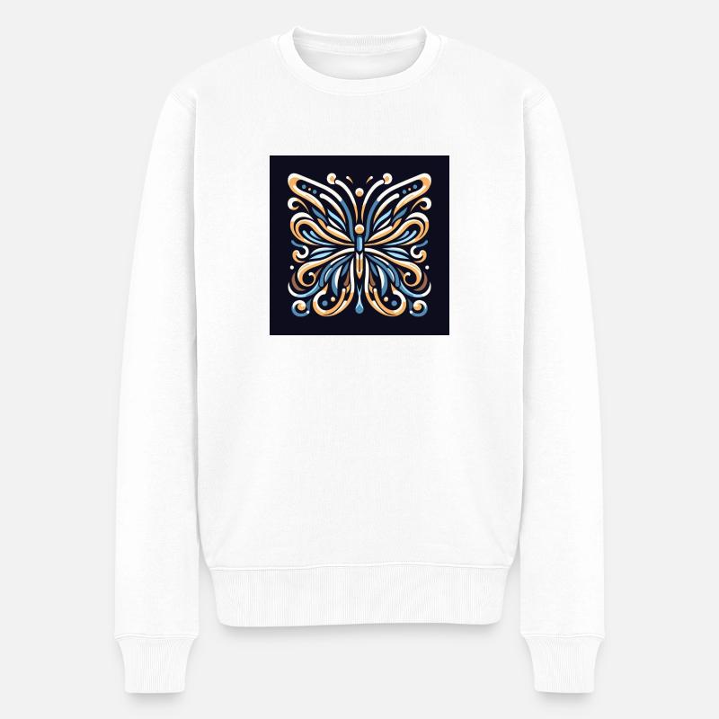 Butterfly Symphony - Männer Premium Bio Pullover - Weiß