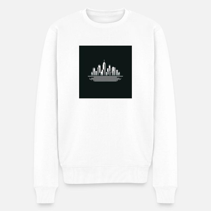 Midnight Metropolis - Männer Premium Bio Pullover - Weiß