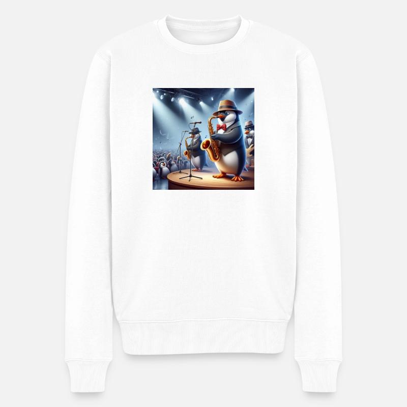 Mr Pingu - Männer Premium Bio Pullover - Weiß