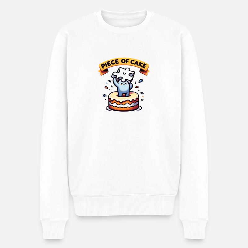 Piece Of Cake - Männer Premium Bio Pullover - Weiß