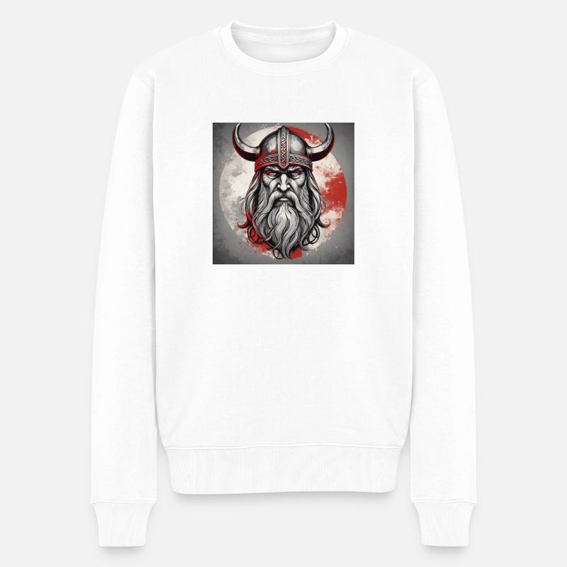 Der Allvater der Wikinger - ODIN - Männer Premium Bio Pullover - Weiß