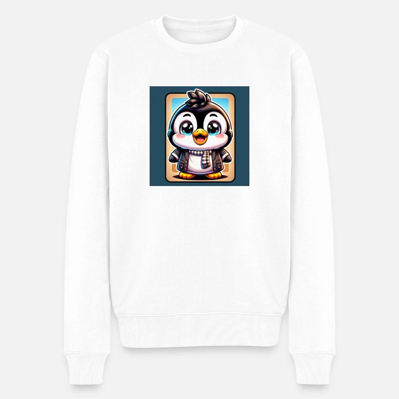 Pinguine - Männer Premium Bio Pullover - Weiß