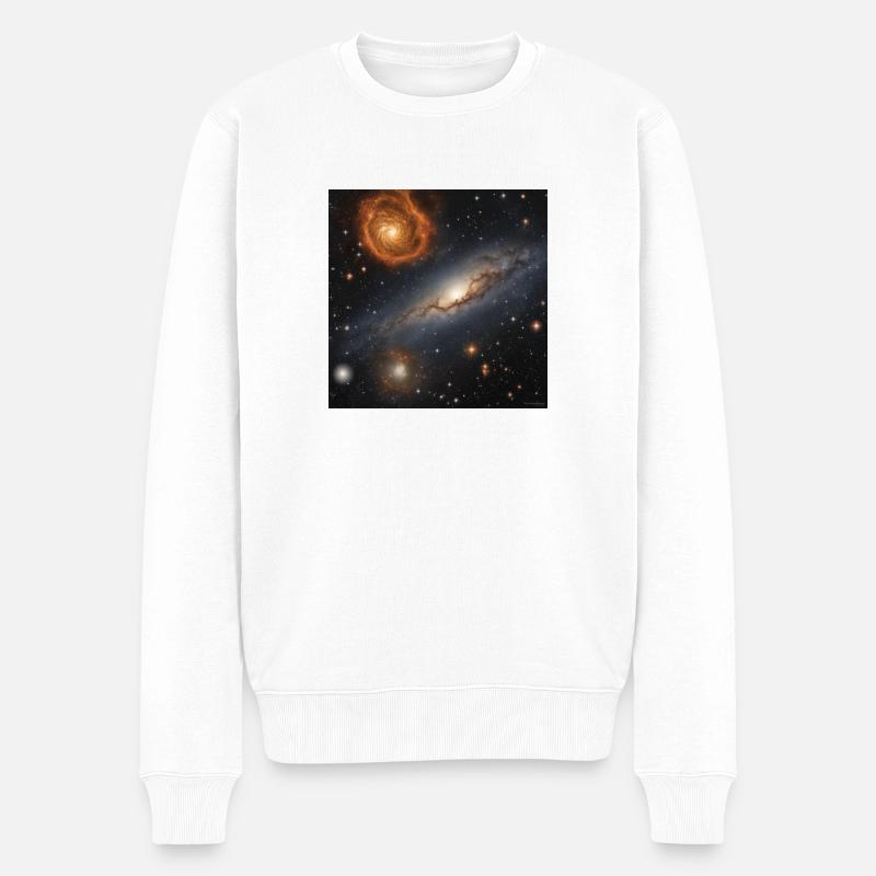 Galaxy - Männer Premium Bio Pullover - Weiß