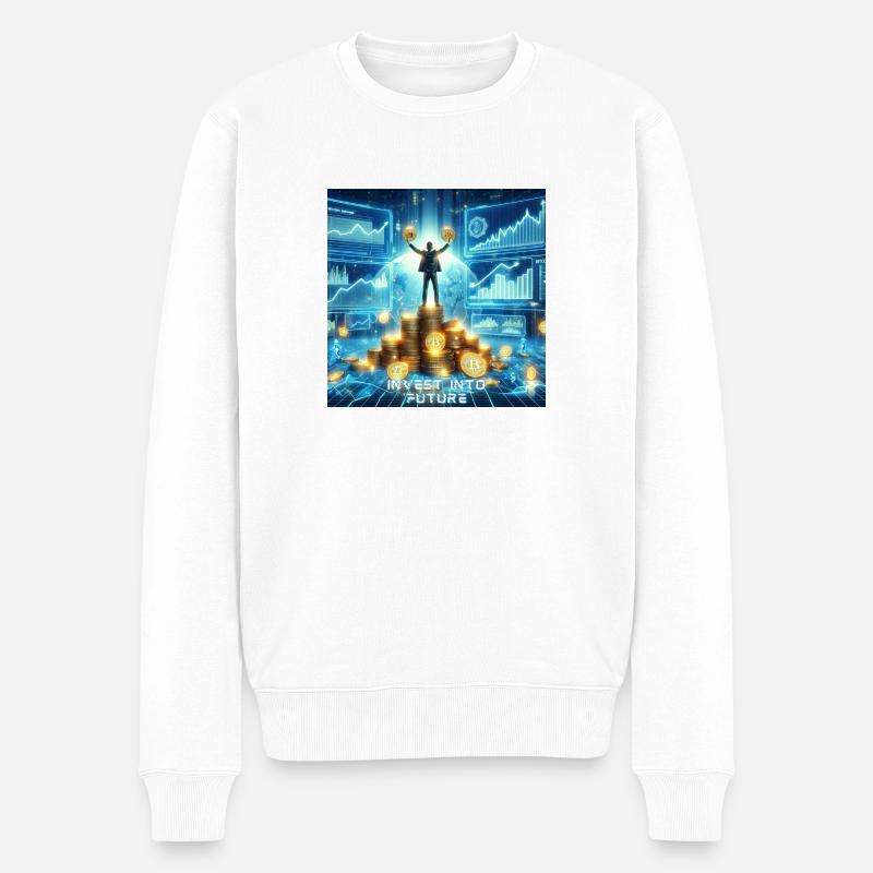 Bitcoin Krypto - Männer Premium Bio Pullover - Weiß