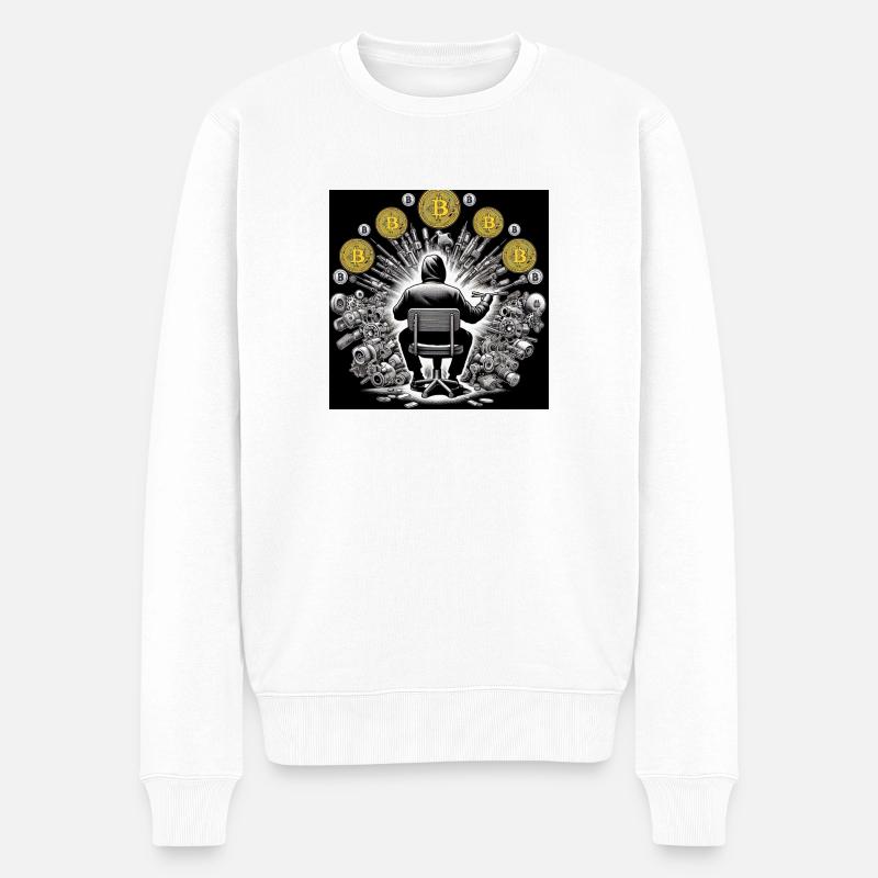 Bitcoin - Männer Premium Bio Pullover - Weiß