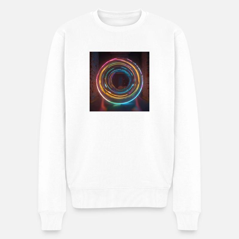 Cercles de néons - Pull Premium bio Homme - blanc