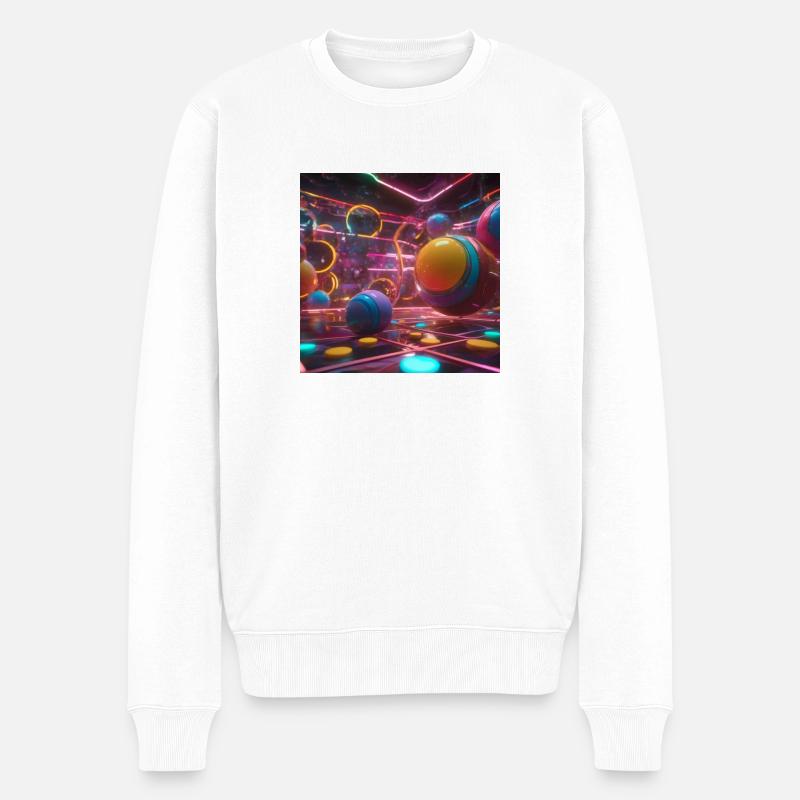 Neon Bälle - Männer Premium Bio Pullover - Weiß