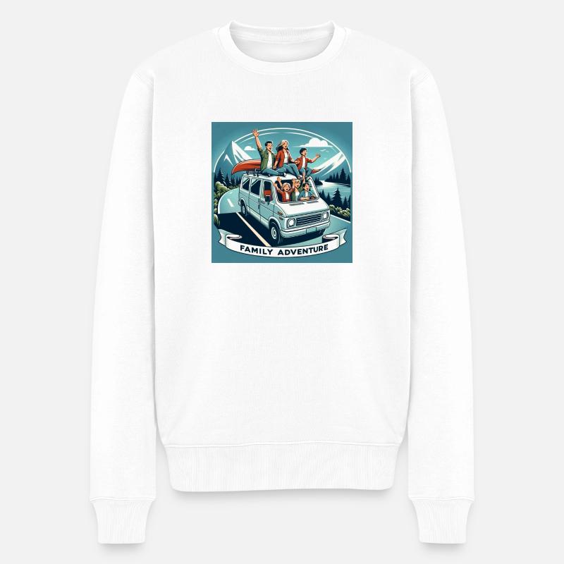 Family Adventure - Männer Premium Bio Pullover - Weiß