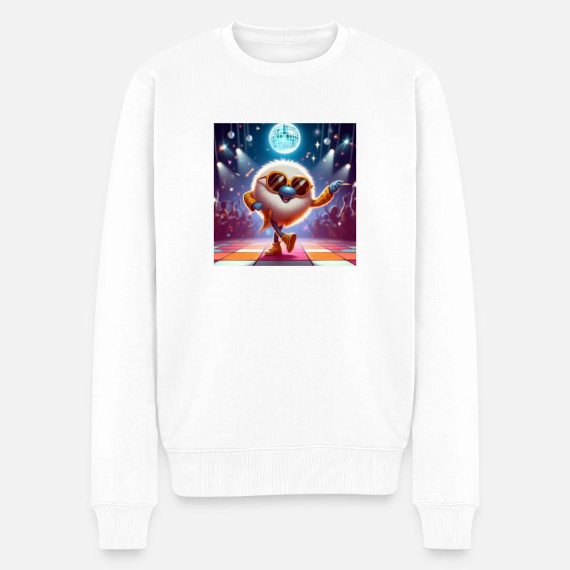 Pizza wuschle - Männer Premium Bio Pullover - Weiß
