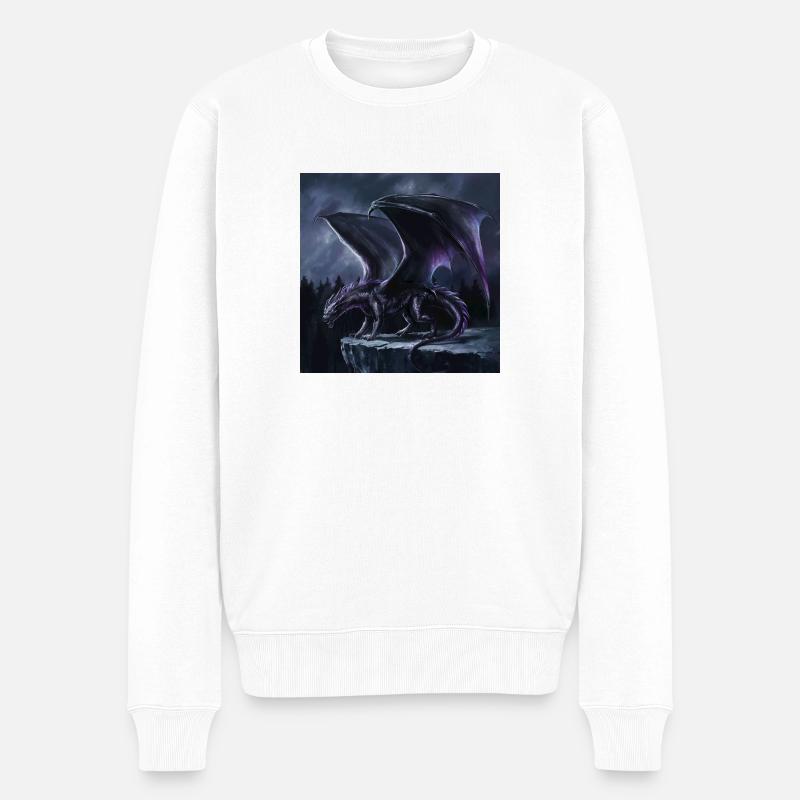 Shadow dragon - Männer Premium Bio Pullover - Weiß