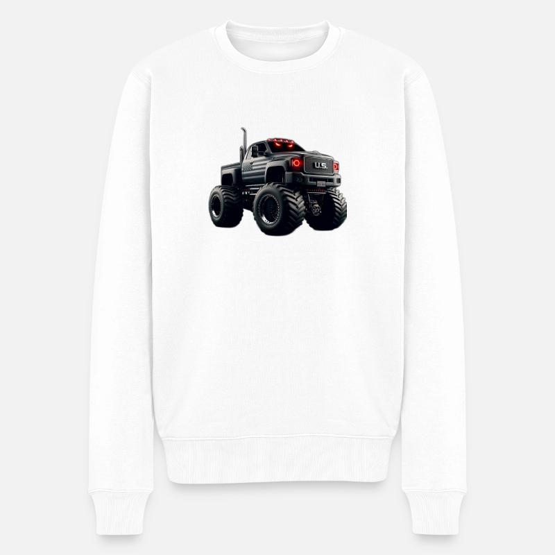 US PickUp Truck - Männer Premium Bio Pullover - Weiß