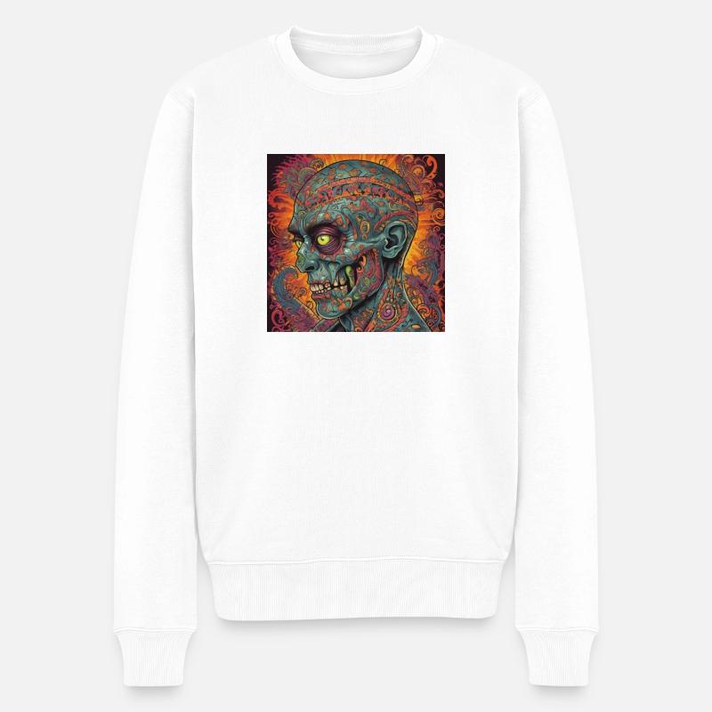 Zombie - Männer Premium Bio Pullover - Weiß