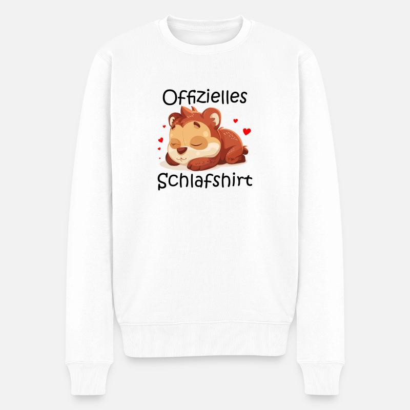 Sleepy Bear - Männer Premium Bio Pullover - Weiß