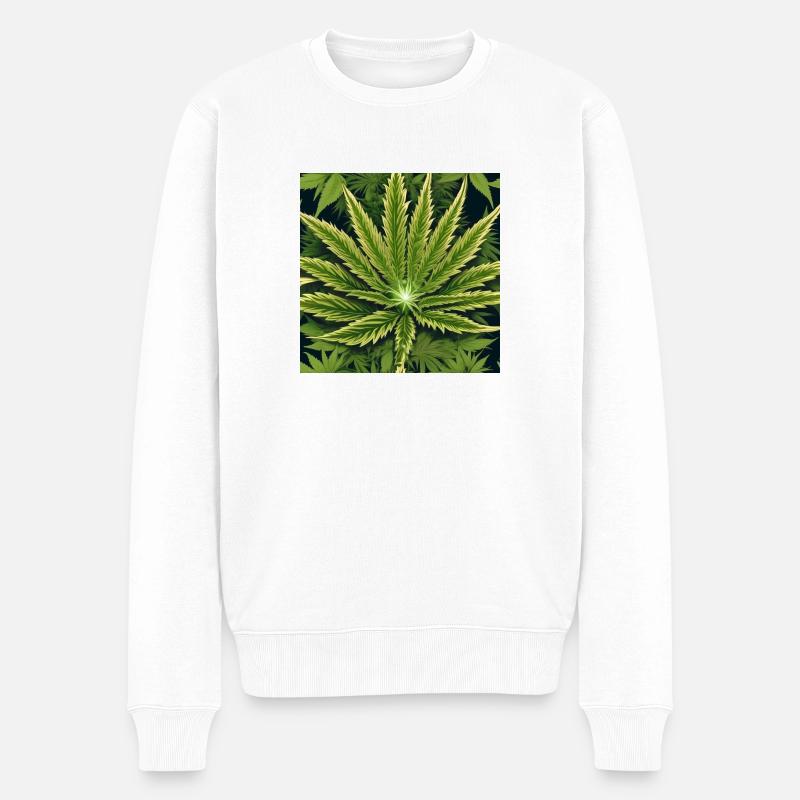 Cannabis 4 - Männer Premium Bio Pullover - Weiß