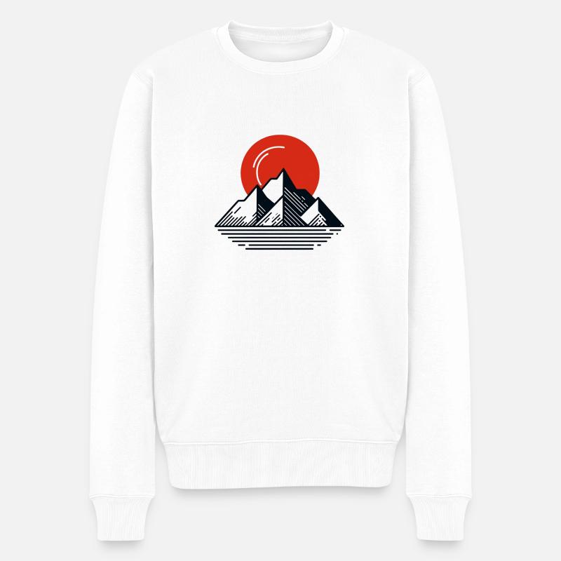 Sommet du soleil de minuit - Pull Premium bio Homme - blanc