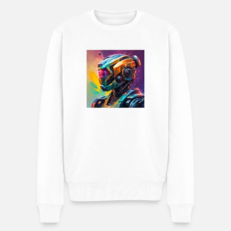 Cyborgposter - Männer Premium Bio Pullover - Weiß
