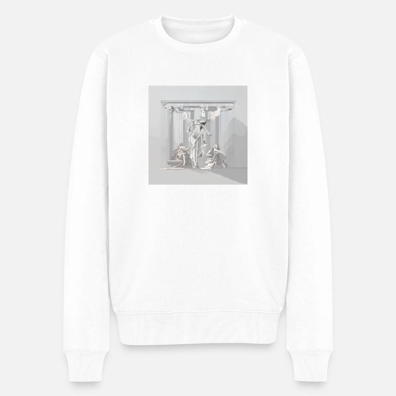 Minimalismus x Mythologie - Männer Premium Bio Pullover - Weiß