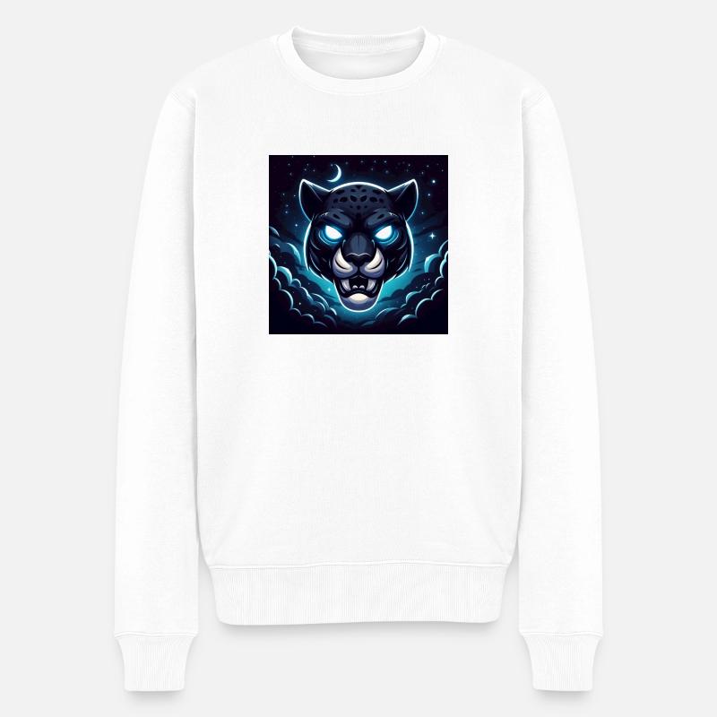 Leopard - Männer Premium Bio Pullover - Weiß